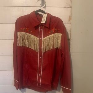 NWT Red western button down shirt 3x